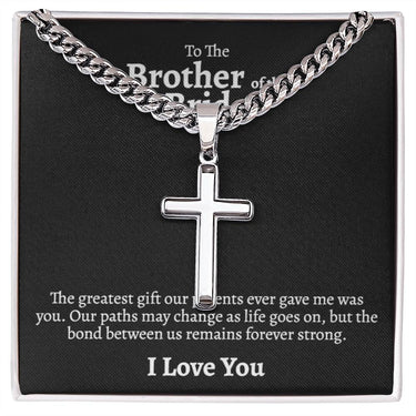 Brother of the Bride Cuban Cross Necklace - Love You This Much